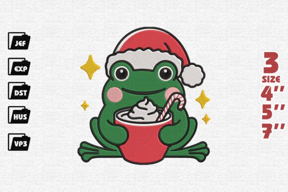 Frog in Santa Hat Embroidery: A Cozy Holiday Review