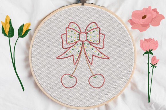 Review: Christmas Bow Cherry Applique Embroidery