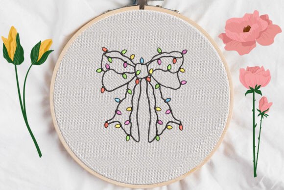 Review: Christmas Light Bow Embroidery Design