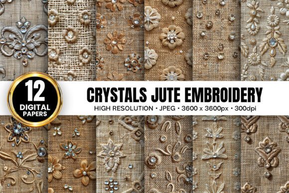 Review: Crystals Jute Embroidery Digital Papers