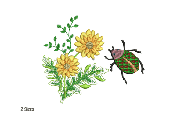 Sunflowers and Ladybug Embroidery Design Review